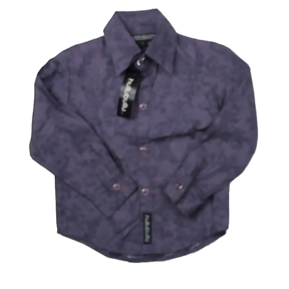 Hullubullu Other - Hullubullu Boys Purple Paisley Button Down Long Sleeve size: 12 Months